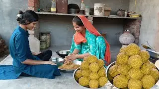 mava😋laddu 🤷कैसे संभालती हूं🌧️मौसम में सब कुछ💕मां बेटी ने मिलकर कर लिया महीने भर के नाश्ते का जुगाड़