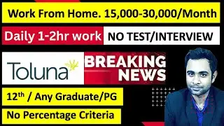 Work from Home | Earn 15,000-30,000/month | Work for 1-2hr daily basis | No Test/Interview