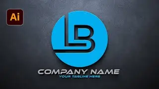 Logo design in illustrator: Typography L+B Logo design in adobe Illustrator | Mockup logo design