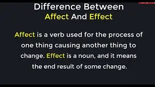 What's The Difference Between Affect & Effect