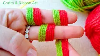 It's so Beautiful 💖🌟 Superb Woolen Flower Making Trick with Finger - DIY Amazing Yarn Flower Design