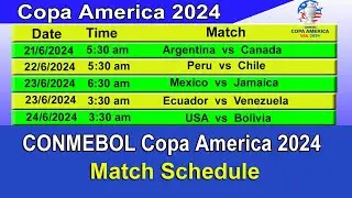 Copa America 2024 Full Schedule & Fixture | Copa America 2024 Fixtures