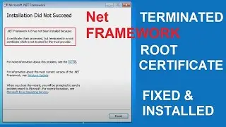 Fix Net Framework installation a certificate chain processed, but terminated in a root certificate