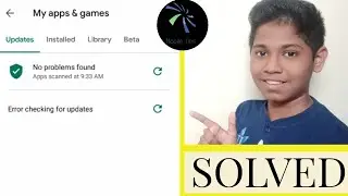 How To Solve Play Store Error For Checking Updates |Hindi|