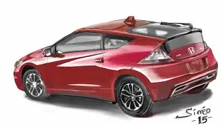 Drawing Honda CR Z On  Samsung Galaxy smart phone