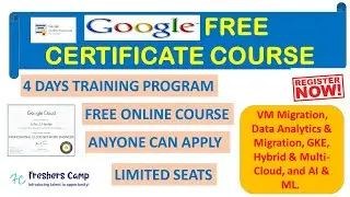 Google Free Certificate I Artificial Intelligence I Machine learning Cloud I Training Certificate