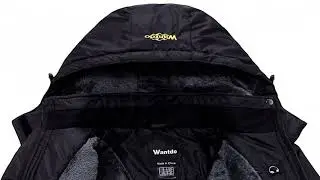 Wantdo Women's Mountain Waterproof Fleece Ski Jacket Windproof Rain Jacket, Large, Black