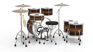 360 Animation of Acoustic Drum Set | Product Mockup | Realistic Animation