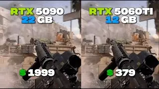 RTX 5090 24GB vs RTX 5060 Ti 12GB Battlefield 6, Fortnite & Warzone Performance Comparison