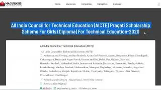 AICTE | Pragati Scholarship Scheme For Girls 2020 | Technical Education, Degree, Diploma Scholarship