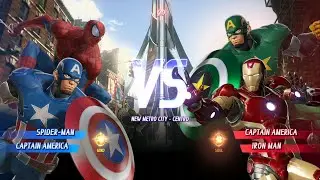 Spider-Man y Captain América Vs Captain América y Iron Man Marvel Vs Capcom INFINITE