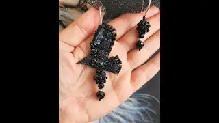 Серьги ручной вышивки 