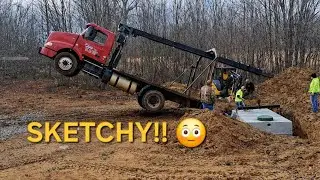 We BARELY got our septic tank in!! 