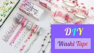 How to make washi tape at home ( without double side tape) /DIY washi tape for journal