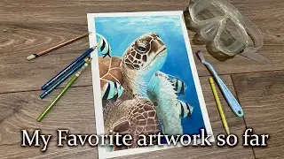 My favorite drawing so far! Sea Turtle on pastelmat
