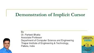 Demonstration of Implicit Cursor