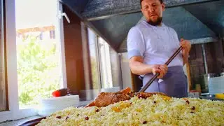 Popular Uzbek Pilaf | Recipe for Traditional PILAF! | Great Place For Tourists! #streetfood  #pilaf