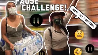 PAUSE CHALLENGE WITH MY COUSIN! (I left her)