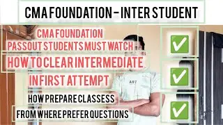 HOW TO CLEAR CMA INTER IN FIRST ATTEMPT.. 🏅🏅#cma #cmainter #cmafoundation #cmastudent #cmainterexam