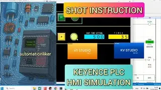 KV Studio : Shot Instruction Keyence PLC tutorial free With HMI VT Studio Simulation