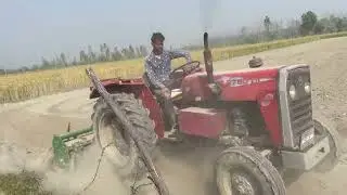 Massey tractor ने चला दिया 8 फिटा रूटावेटर