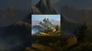 MOUNTAIN HOUSE #art #artist #painting #drawing #draw #sketch #shorts