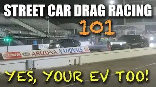 How-to drag race your street car at a track! Drag racing 101 for street cars with EV racing content.