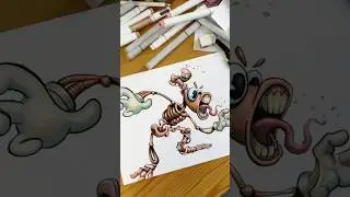 Draw the awesome Siren Head with me 🚨 using ink and markers 