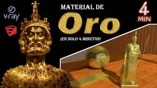 Aprende a CREAR MATERIAL de ORO en VRAY para sketchup