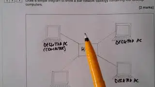 Star and bus network topologies - what they are with exam question
