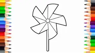 Pinwheel Drawing For Kids Coloring Pages for Kids Beautiful Pinwheel Draw and Color How to Draw
