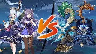 Ayaka y Keqing derrotando a los jefes mas difíciles (según Google) ║Genshin Impact║