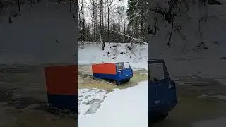 Не Челюскин, но тоже один во льдах.  #болотоход #вездеход #самоделка #водомет