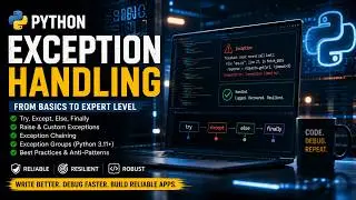 Python Exceptions Explained Visually | Traceback, Try Except, Custom Exceptions