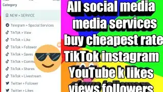 All social media service cheapest smm panel Tiktok instagram YouTube k like view follower subscrib