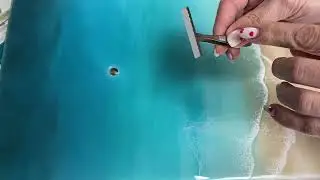 Как крепить деления для часов из эпоксидной смолы. Часы море из эпоксидной смолы. Resinart.