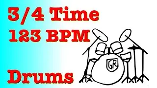 123 BPM Drums 3/4 Time - Waltz Time - Drums Only 123BPM - Three Four Time Signature