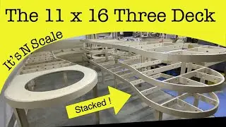 11x 16 multi deck layout N Scale model railroad layout