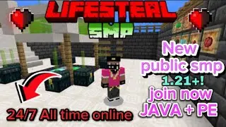 NEW LIFESTEALE SMP 1.21+ || NEW PUBLIC SMP FOR POCKET EDITION || NEW LIFESTEALE SMP Java/Pe/Pojav ❤️