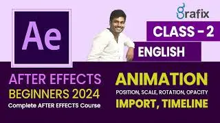 After Effects for Beginners in English Class 2, Full Tutorial 2024 | Image Animation and Position