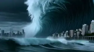 AI Mega City Tsunami 2 4k 60p