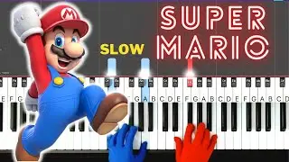 SUPER MARIO THEME - SLOW Piano Tutorial (with Demo)