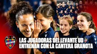 Las JUGADORAS DEL LEVANTE UD entrenan con la CANTERA GRANOTA 🐸💙❤️
