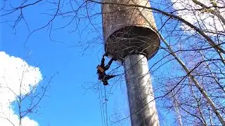 Водонапорная башня, ремонт и покраска промышленными альпинистами