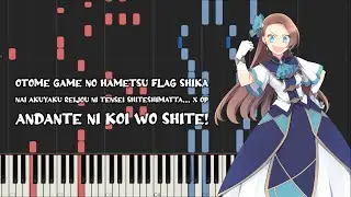 Otome Game no Hametsu Flag Season 2 Op - Andante ni Koi wo Shite! (Piano Tutorial & Sheet Music)