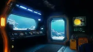 Exoplanet Undersea Science Outpost. Sci-Fi Ambiance for Sleep, Study, Relaxation