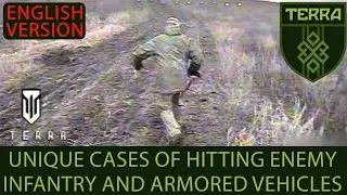 ENG. VER. A unique hit on a tank and a waltz of the drone with enemy infantry. Kharkiv direction.