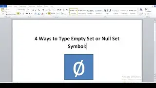 How to type empty set or null set symbol in word - Shortcuts and Alt codes for empty set symbol