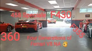 Four generations of V8 NA Ferrari. Bellissimo! 🇮🇹 ❤️ F355 360 F430 458 Speciale