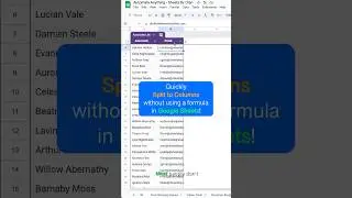 Easily split text to columns without using a formula in Google Sheets!